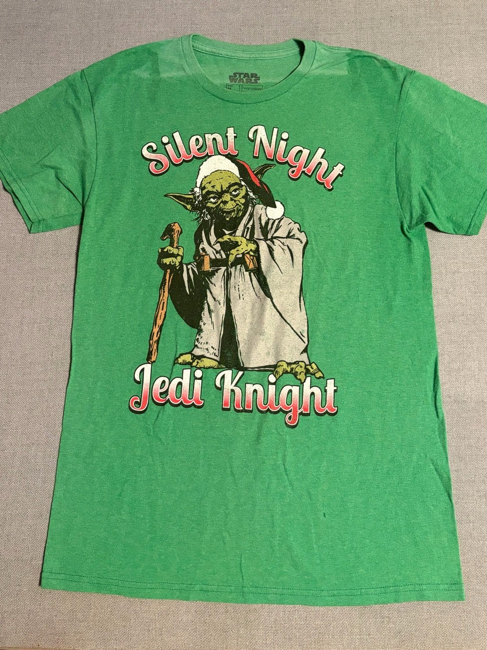 Star Wars Green Yoda "Silent Night Jedi Knight" Holiday Graphic Tee